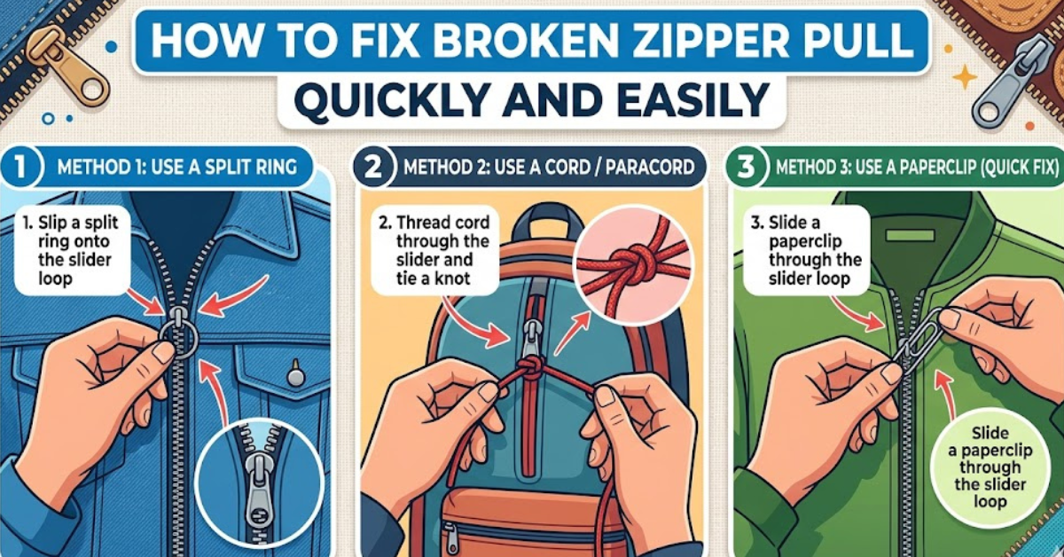 How to Fix Broken Zipper Pull Quickly and Easily