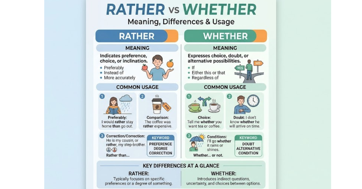 Rather vs Whether: Meaning, Differences & Usage