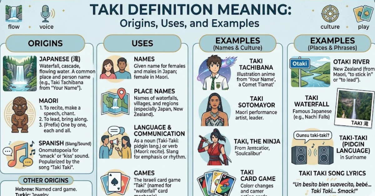 Taki Definition Meaning: Origins, Uses, and Examples