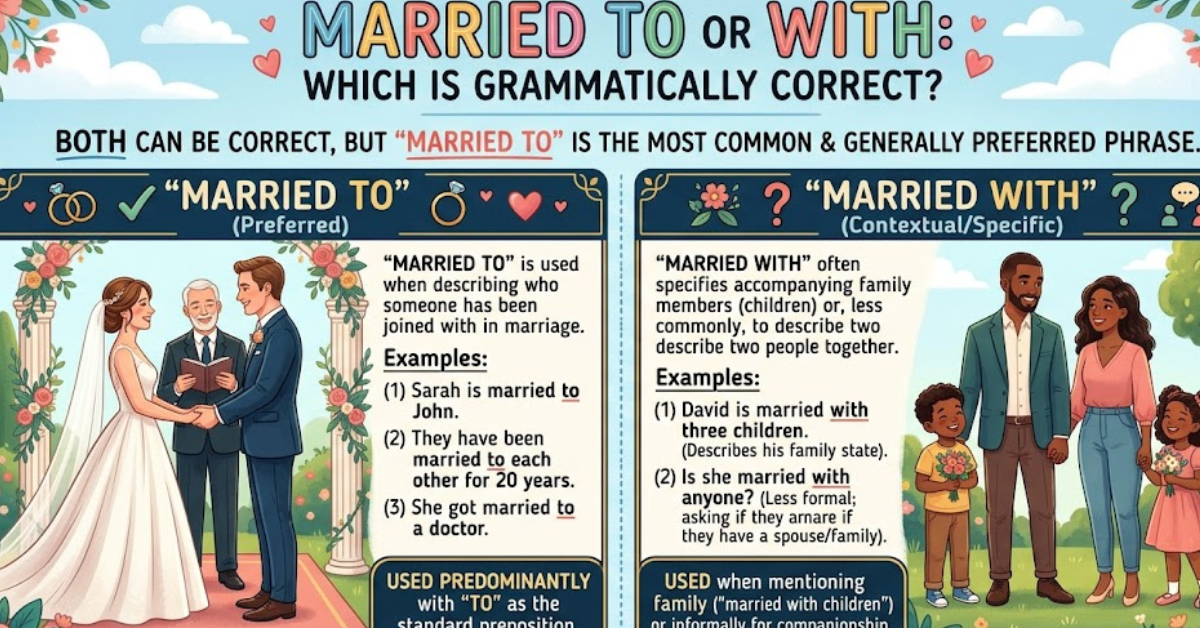Married To or With: Which Is Grammatically Correct?