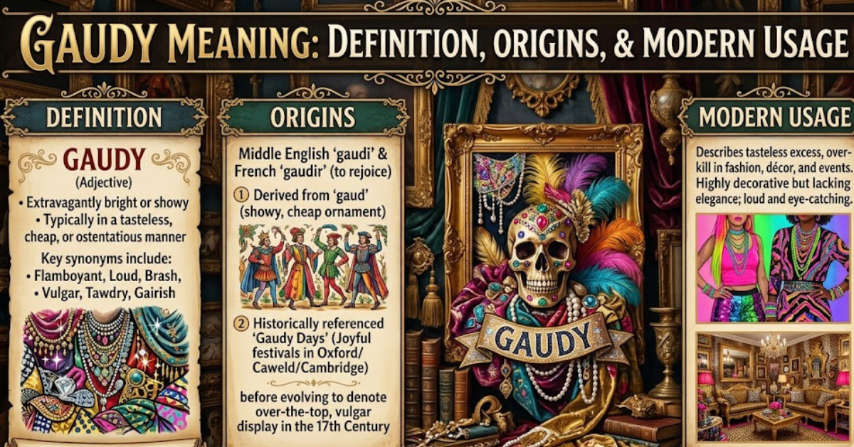 Gawdy Meaning: Definition, Origins, and Modern Usage
